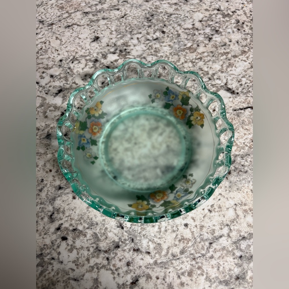 Vintage Lancaster Glass Company Frosted Bowl